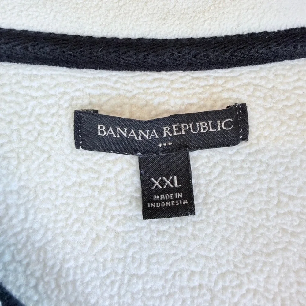 Banana Republic Arctic Fleece Quarter Zip Pullover Mens XXL‎ White 762211-01